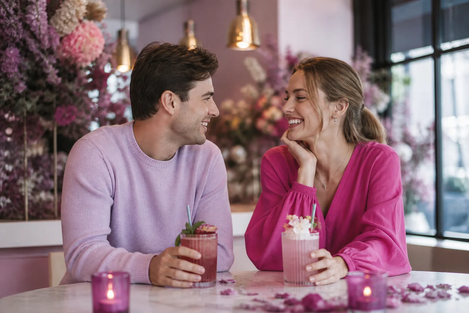 Surrey singles chatting together at a relaxed local café