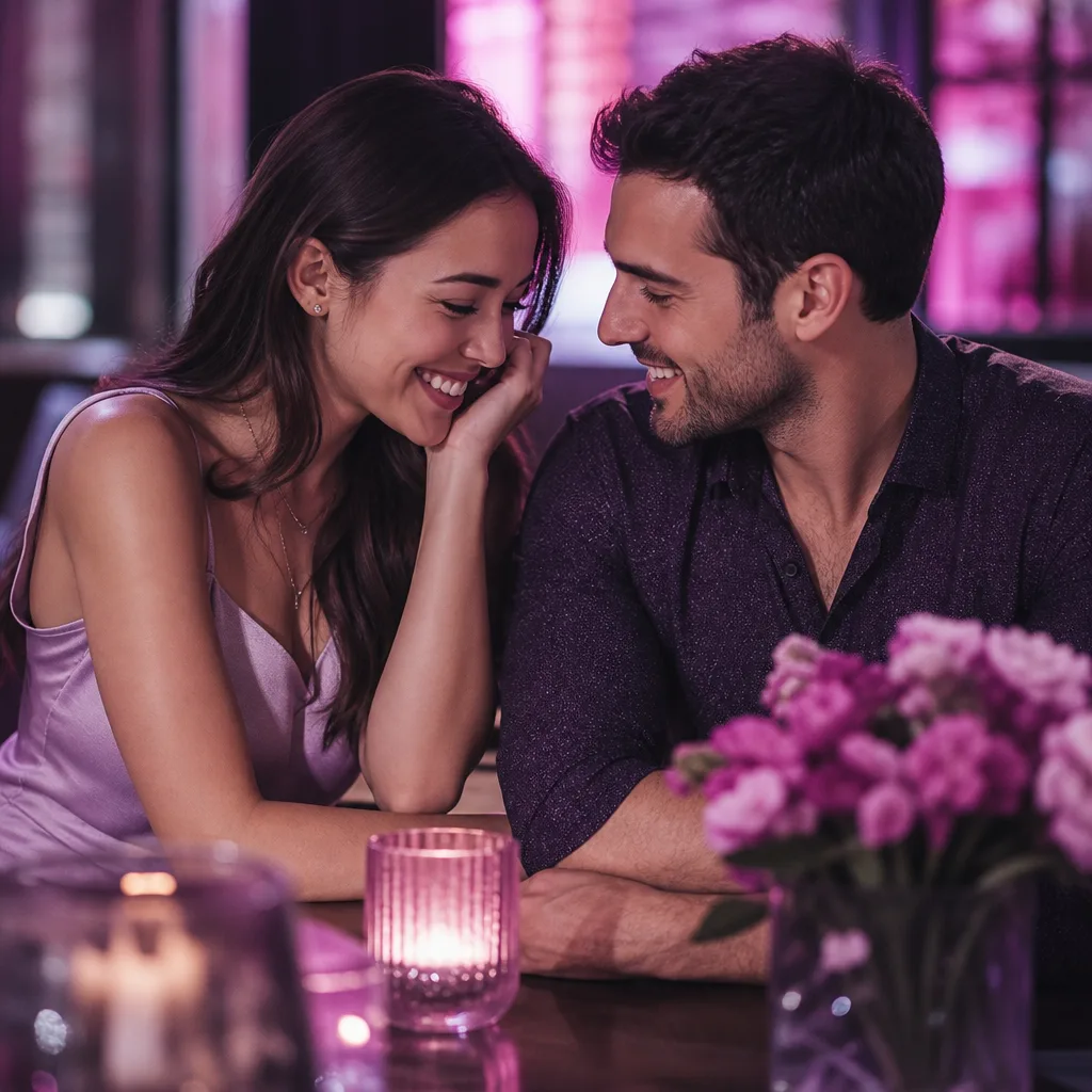 Two Guildford singles enjoying a comfortable conversation over drinks