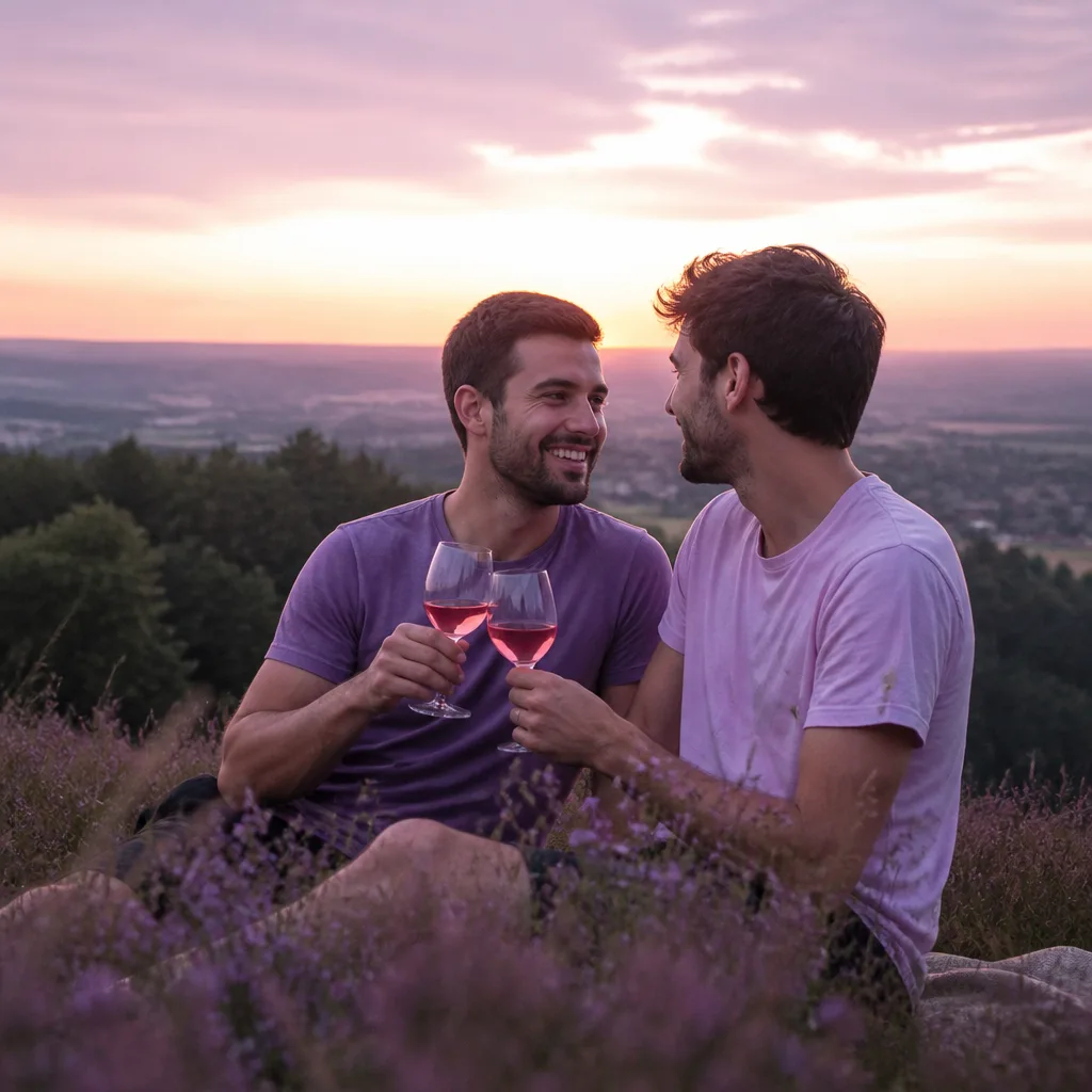 Gay single man creating an honest online dating profile at home in Surrey